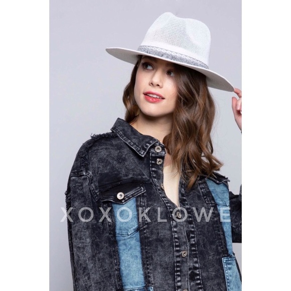 POL White Woven Panama Hat with Decorative Strap main image 7